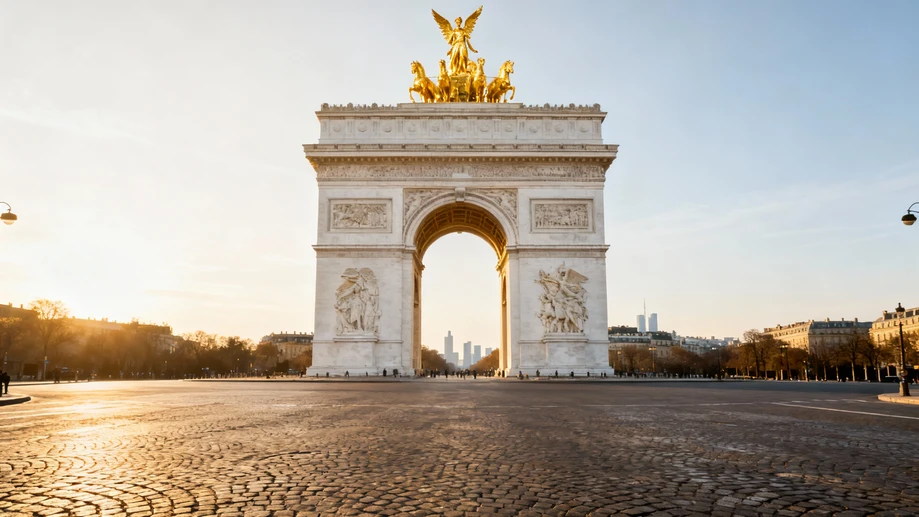 Behold the Breathtaking Grandeur of the Arc de Triomphe in the Heart of Paris!